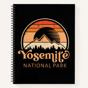 Yosemite National Park California Retro Vintage Notebook