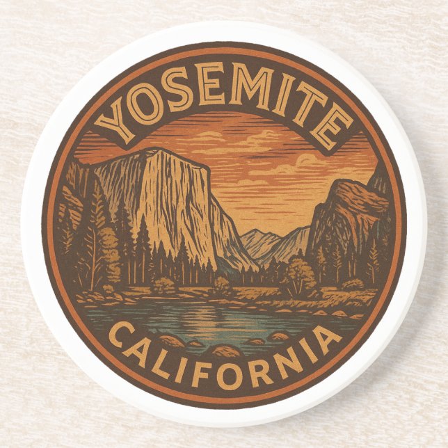 Yosemite National Park California Round Coaster (Front)