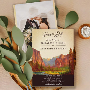 Yosemite National Park California save the date Invitation