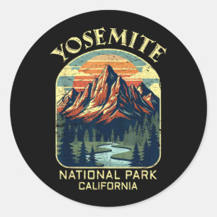 Yosemite National Park California State Mountain Classic Round Sticker