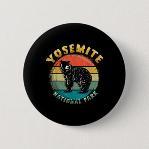 Yosemite National Park California State Retro Bear 6 Cm Round Badge