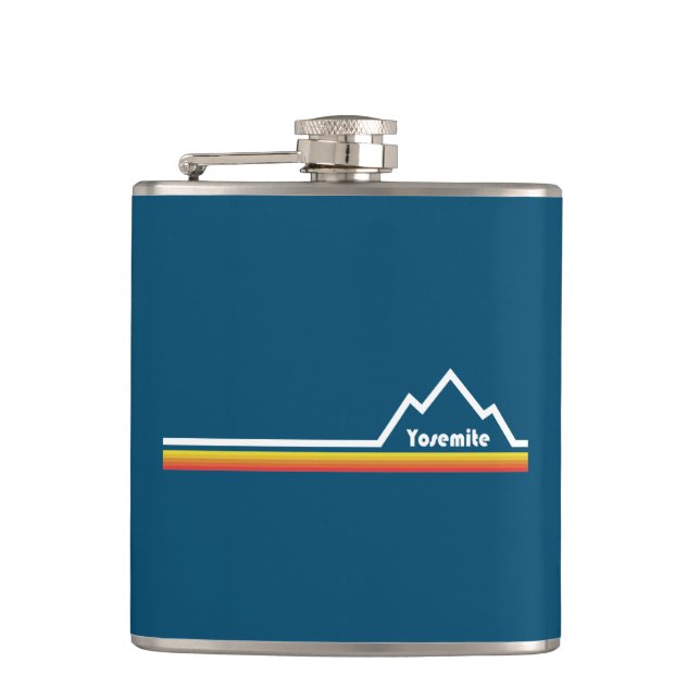 Yosemite National Park California Stripe Hip Flask (Front)