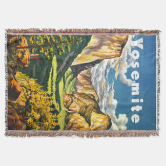 Yosemite National Park California Travel Art Throw Blanket
