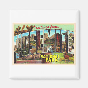 Yosemite National Park California Vintage Postcard Magnet