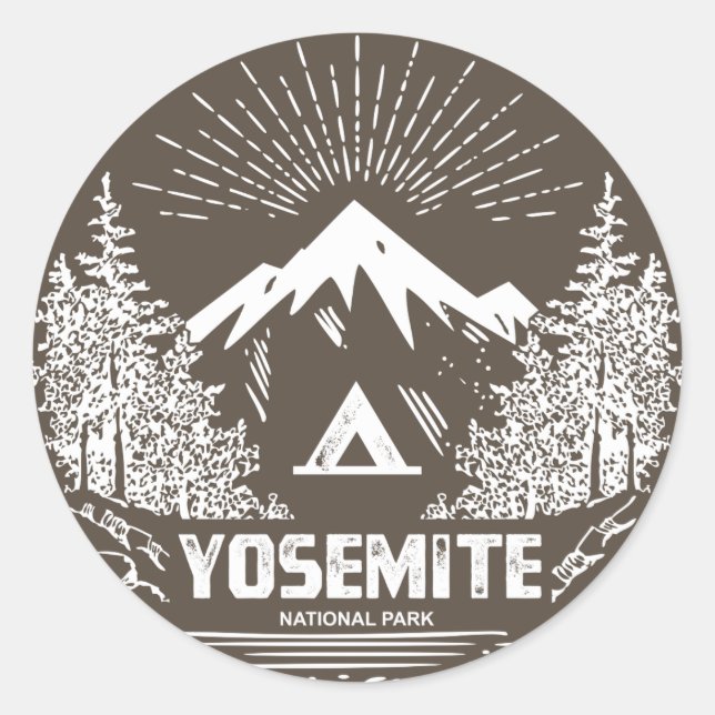 Yosemite National Park Classic Round Sticker (Front)