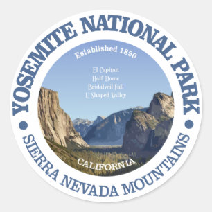Yosemite National Park Classic Round Sticker