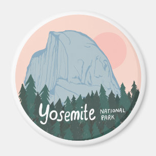 Yosemite National Park Half Dome Pink Magnet