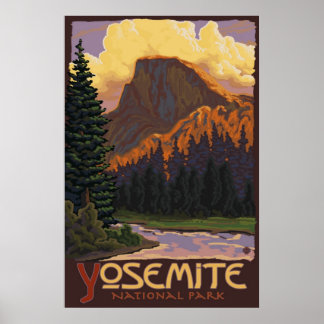 Yosemite National Park - Half Dome Travel Poster