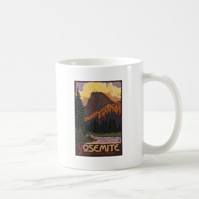 Yosemite National Park - Half Dome Travel Poster Coffee Mug (Right)