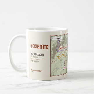 Yosemite National Park Hiking Trail Map Mug