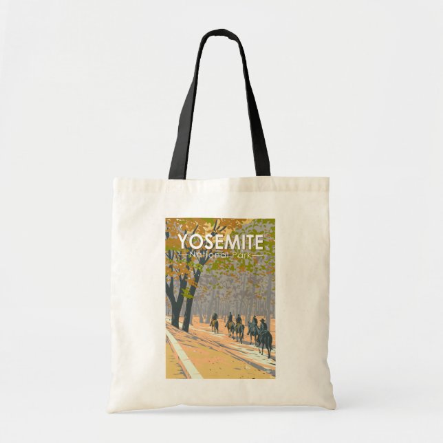 Yosemite National Park Horseback Riding Travel Art Tote Bag (Front)