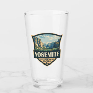 Yosemite National Park Illustration Retro Badge Glass