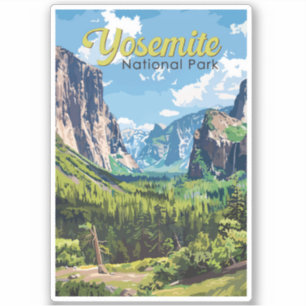 Yosemite National Park Illustration Travel Art