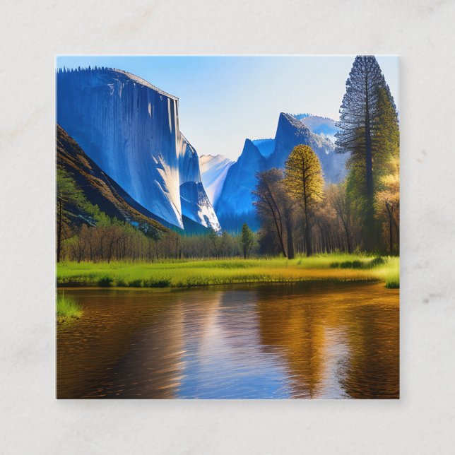 Yosemite National Park is a renowned national park Square Business Card (Front)