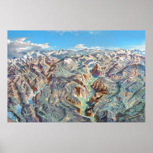 Yosemite National Park Landscape Painting Poster