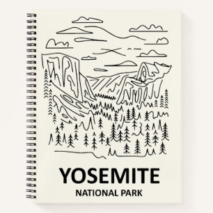 Yosemite National Park Line Art Notebook