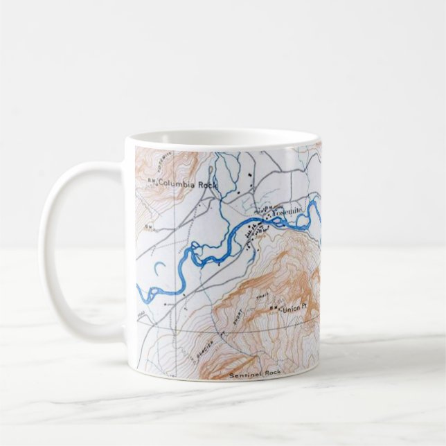  Yosemite National Park Map Postcard Mug (Left)