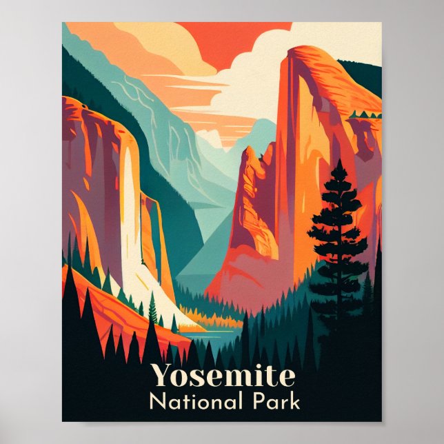Yosemite National Park Minimalist Art Poster (Front)
