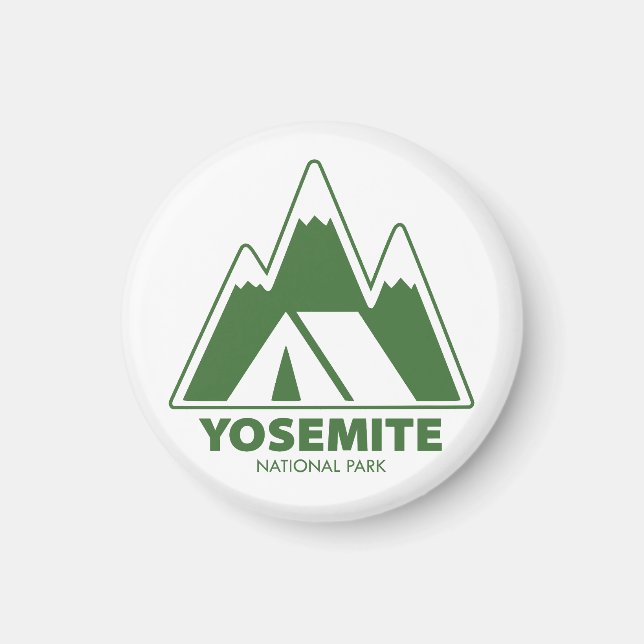 Yosemite National Park Mountains Camping Magnet (Front)