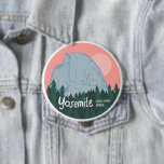 Yosemite National Park Pink Half Dome 10 Cm Round Badge<br><div class="desc">Check out this awesome coloured pencil illustration of Yosemite National Park and get ready for hiking, camping and climbing! Check out my shop for more designs too! Collect all the parks, I'm creating new ones all the time. I love stickers! What about you? Check out my shop for more hiking,...</div>
