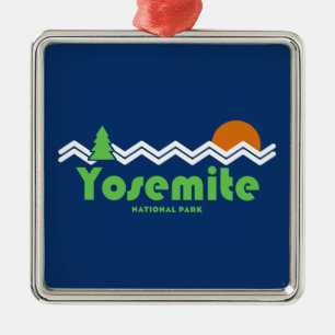  Yosemite National Park Retro Metal Ornament