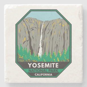 Yosemite National Park Ribbon Falls California  Stone Coaster