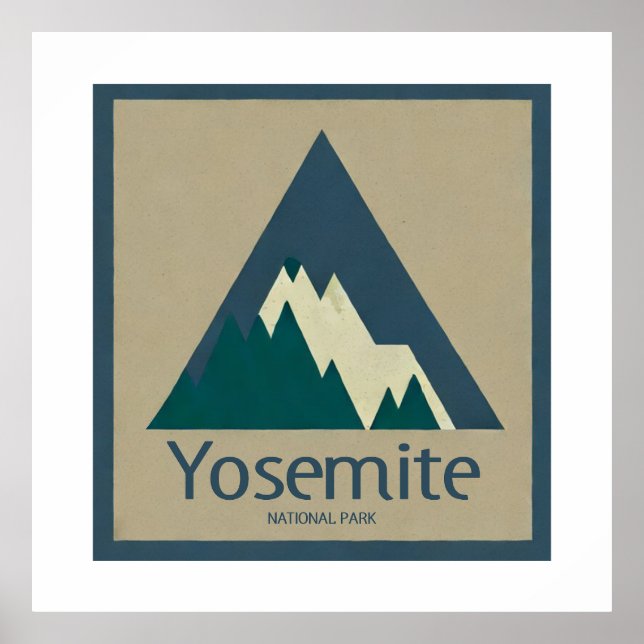Yosemite National Park Rustic Poster (Front)