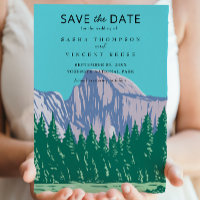 Yosemite National Park Save The Date Retro