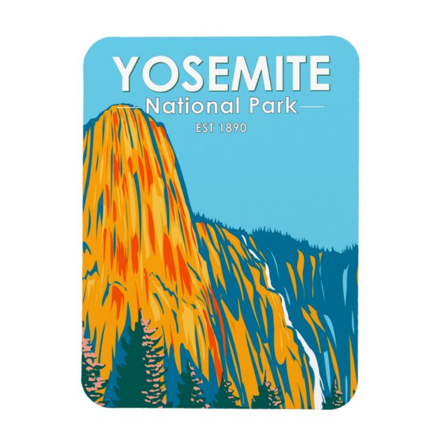 Yosemite National Park Sentinel Fall California Magnet (Vertical)
