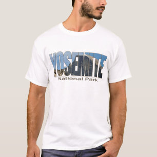 Yosemite National Park Text with Half Dome T-Shirt