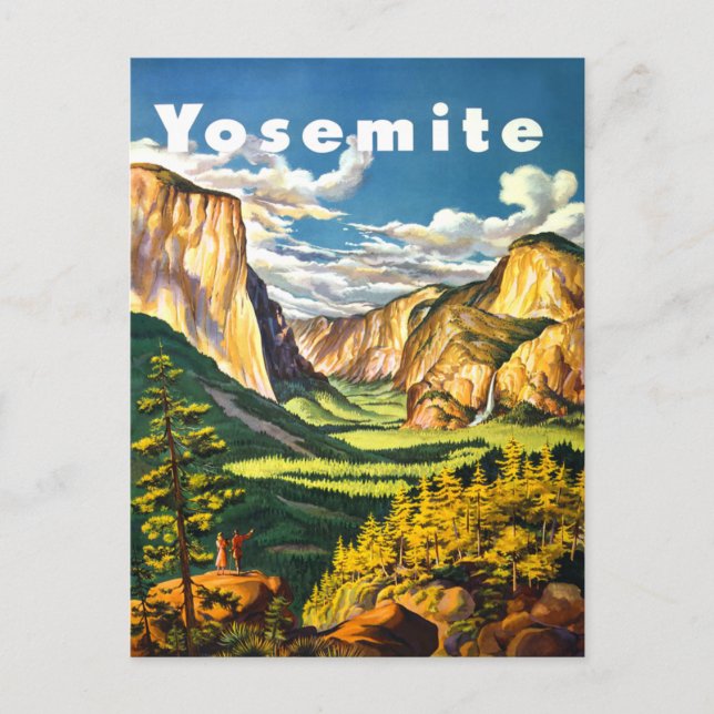Yosemite National Park Travel Art Postcard (Front)