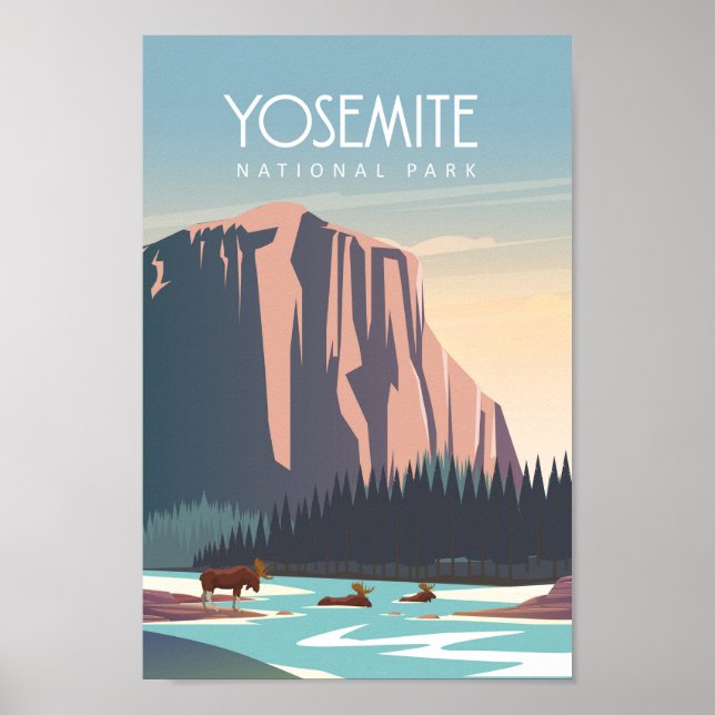 Yosemite National park travel poster (Front)
