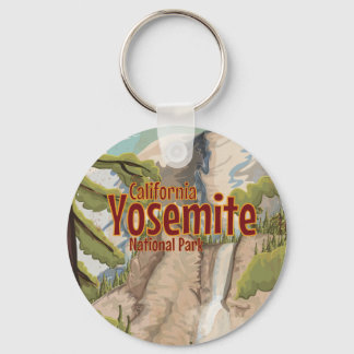Yosemite National Park Travel Poster Key Ring
