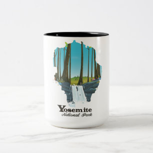 Yosemite National Park USA Map Two-Tone Coffee Mug
