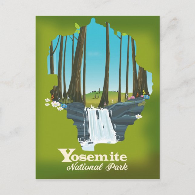 Yosemite National Park vacation poster. Postcard (Front)