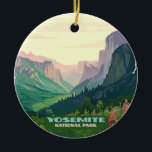 Yosemite National Park Valley Half Dome Ceramic Ornament<br><div class="desc">Display the Yosemite Valley,  Bridalveil Falls,  and Half Dome as seen from Tunnel View,  in Yosemite National Park,  in California.</div>