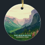 Yosemite National Park Valley Half Dome Ceramic Ornament<br><div class="desc">Display the Yosemite Valley,  Bridalveil Falls,  and Half Dome as seen from Tunnel View,  in Yosemite National Park,  in California.</div>