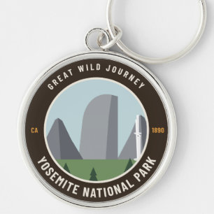 Yosemite National Park Vintage Badge Keychain