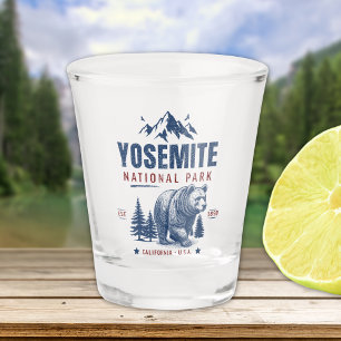 Yosemite National Park Vintage Bear T-Shirt Shot Glass