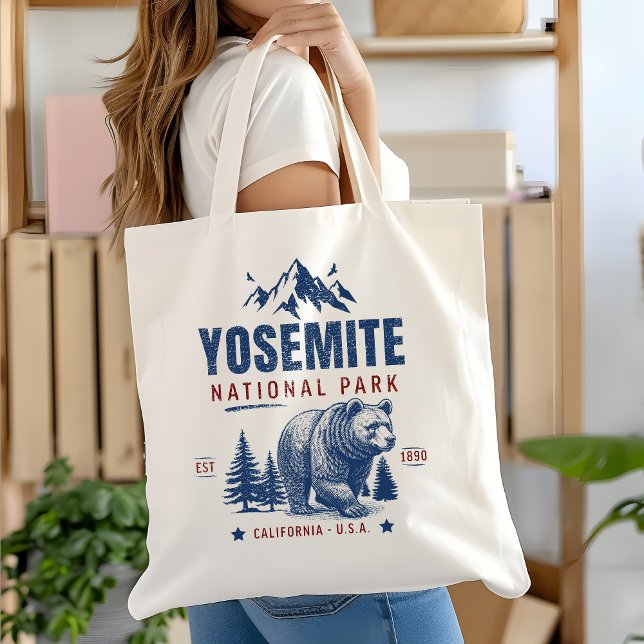 Yosemite National Park Vintage Bear Tote Bag (Creator Uploaded)