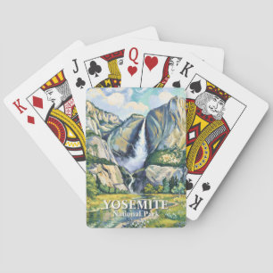 Yosemite National Park Vintage Bridalveil Fall Art Playing Cards