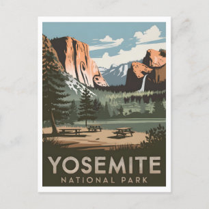 Yosemite National Park vintage Postcard