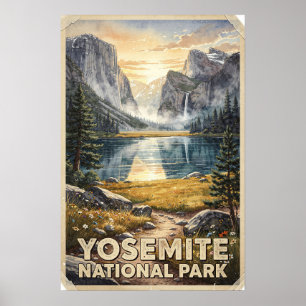 Yosemite National Park Vintage Travel Poster