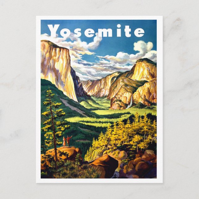 Yosemite national park, vintage travel poster postcard (Front)
