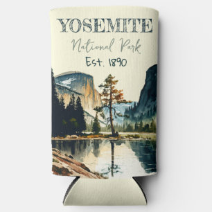 Yosemite National Park watercolor Half Dome Sunset Seltzer Can Cooler