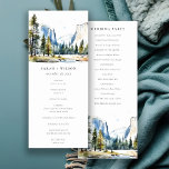 Yosemite National Park Watercolor Wedding Program<br><div class="desc">If you need any further customisation please feel free to email me on yellowfebstudio@gmail.com. or message via Zazzle.</div>