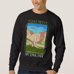 Yosemite National Park Waterfall Distressed Vintag Sweatshirt