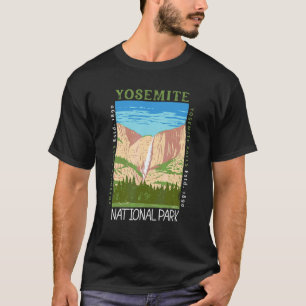 Yosemite National Park Waterfall Distressed Vintag T-Shirt