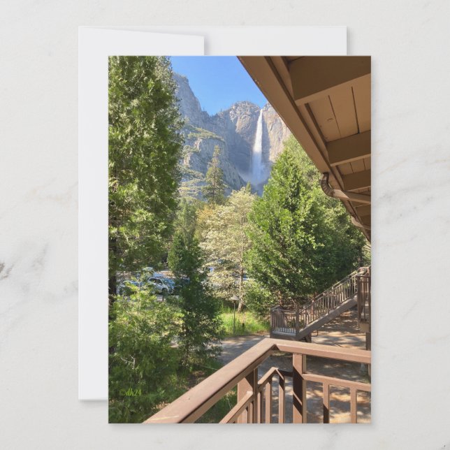 Yosemite National Park waterfall —from the deck Invitation (Front)