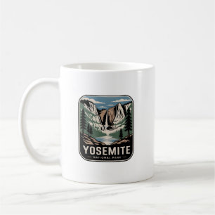 Yosemite National Park Waterfall Vintage Badge Coffee Mug